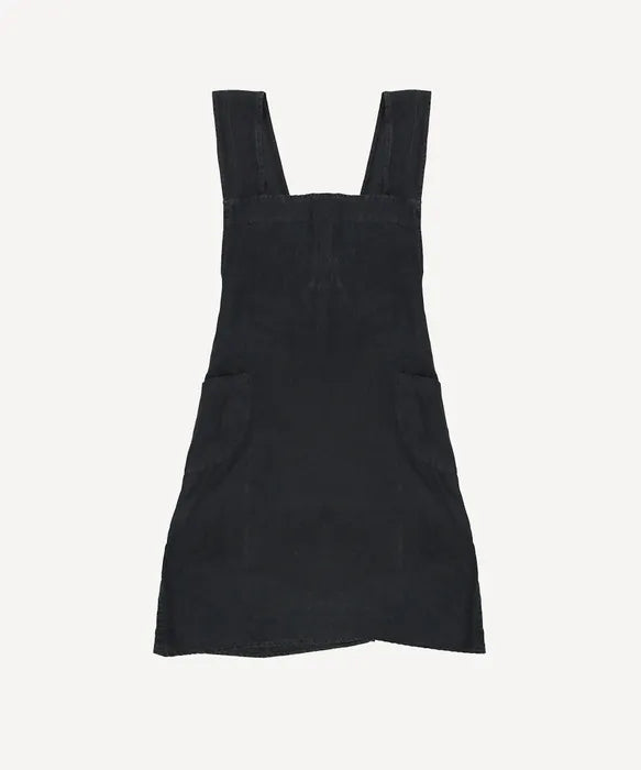 FRENCH Linen Apron Cross Back Black
